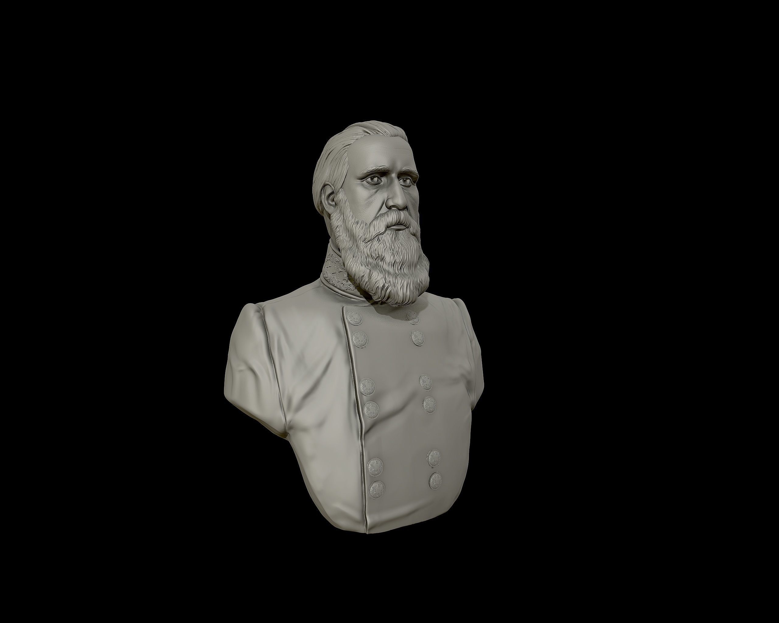 John Bell Hood bust sculpture 3D print model_24