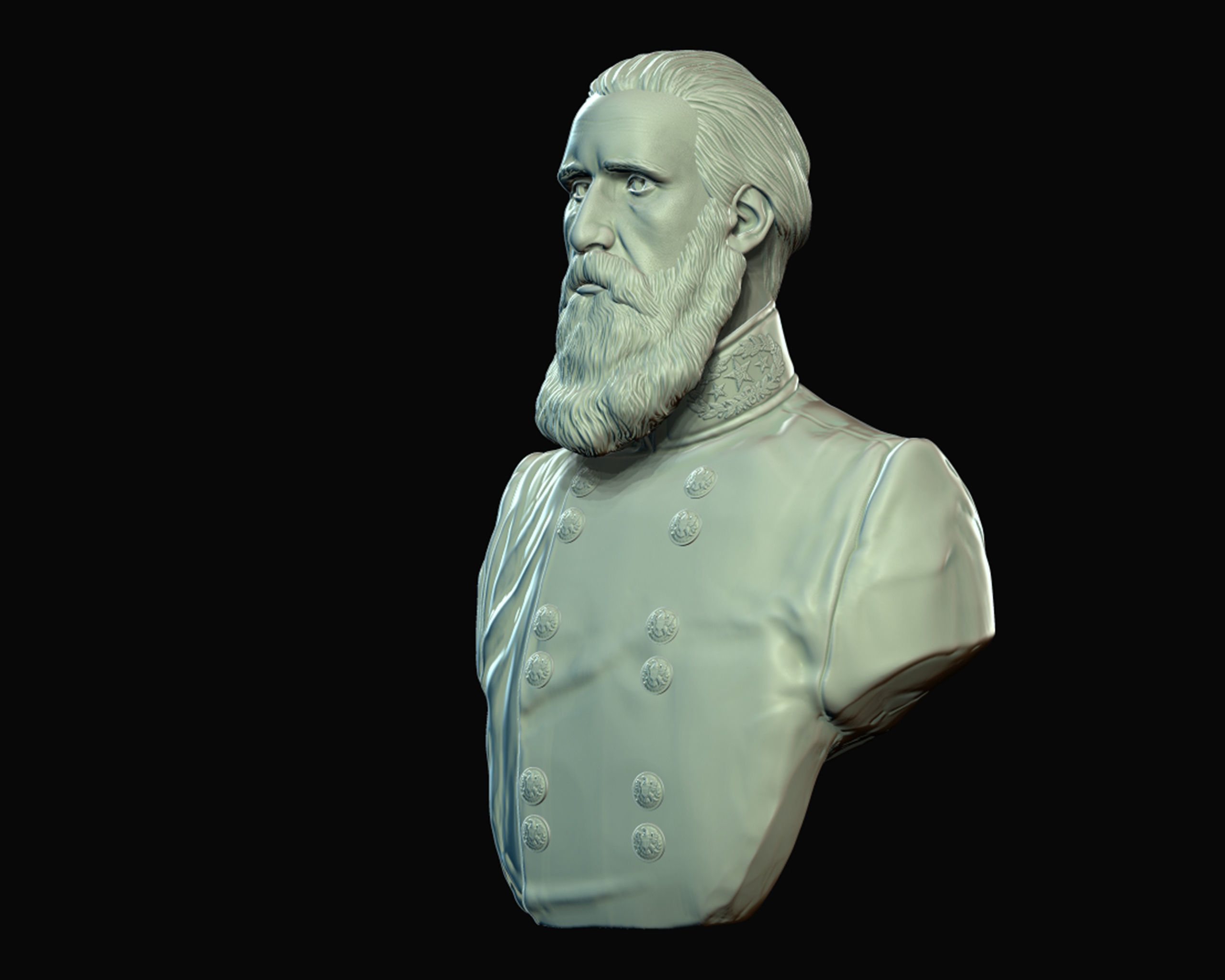 John Bell Hood bust sculpture 3D print model_11