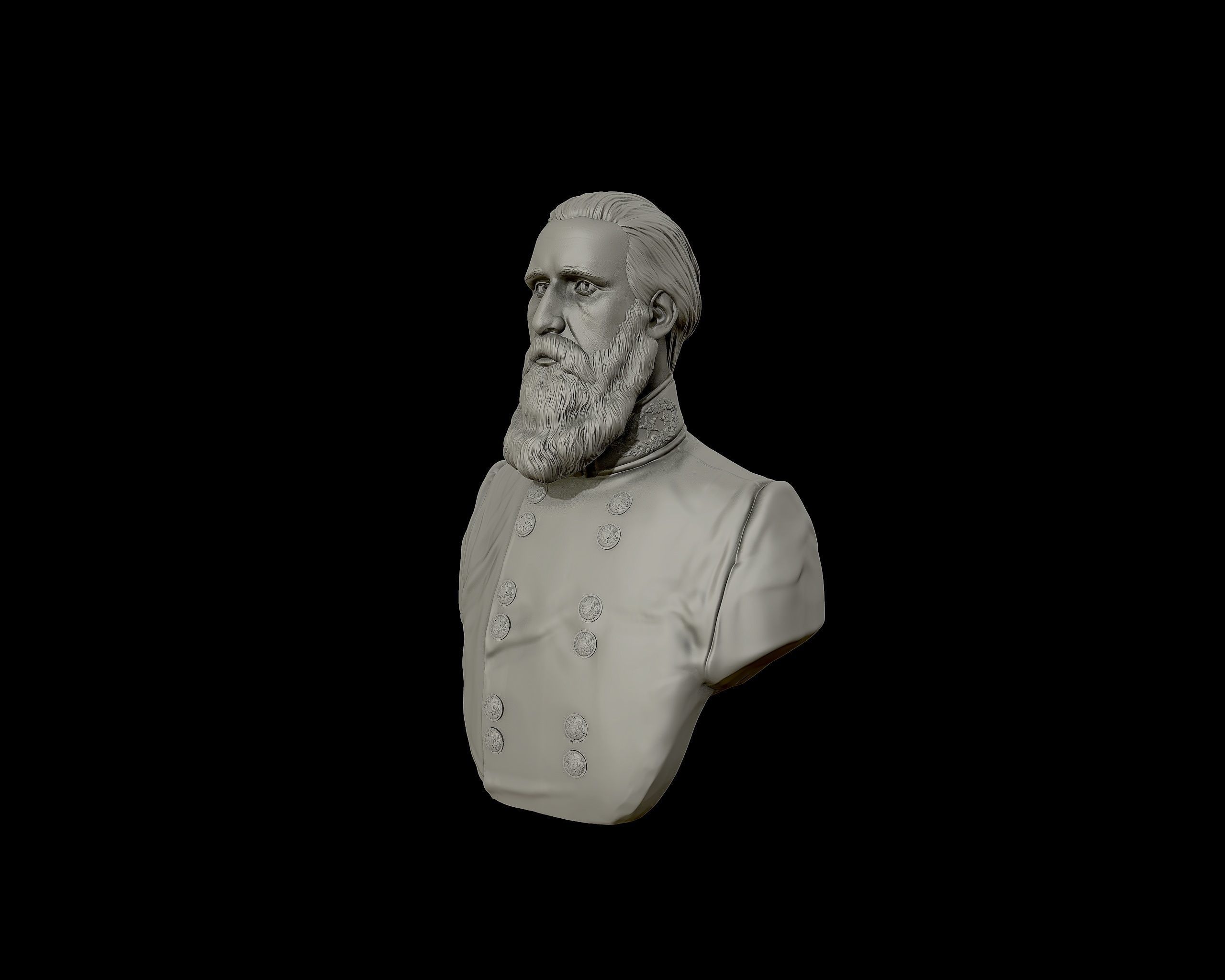 John Bell Hood bust sculpture 3D print model_19