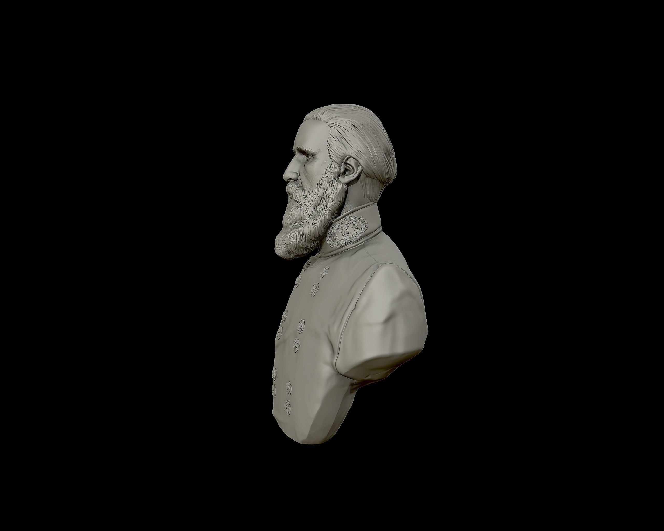 John Bell Hood bust sculpture 3D print model_21