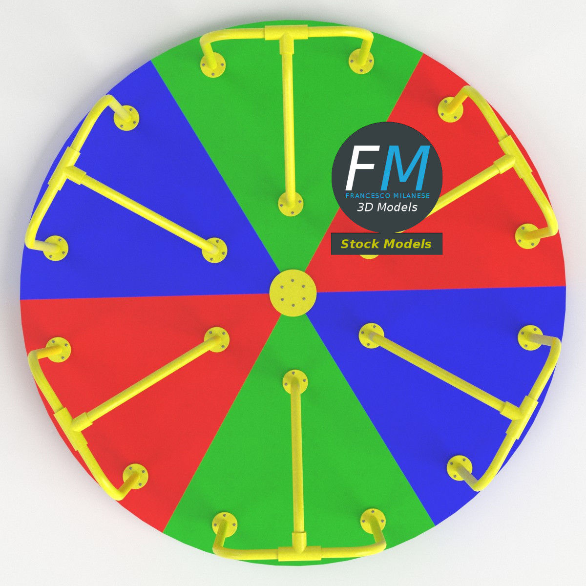 Playground merry-go-round 2 3D model_6