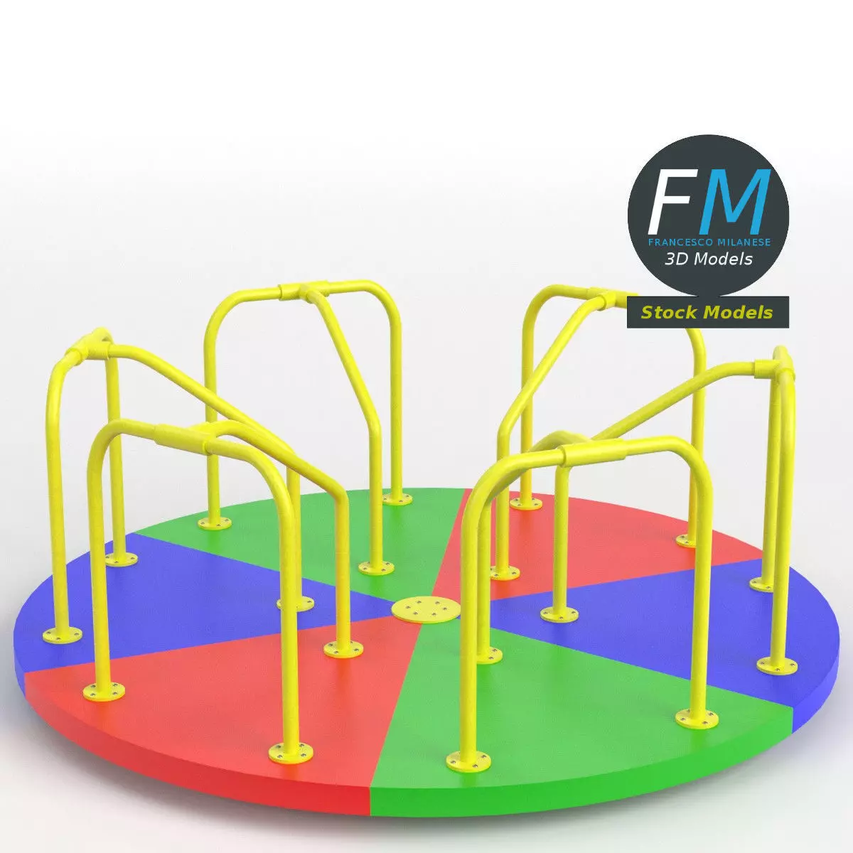Playground merry-go-round 2 3D model_0