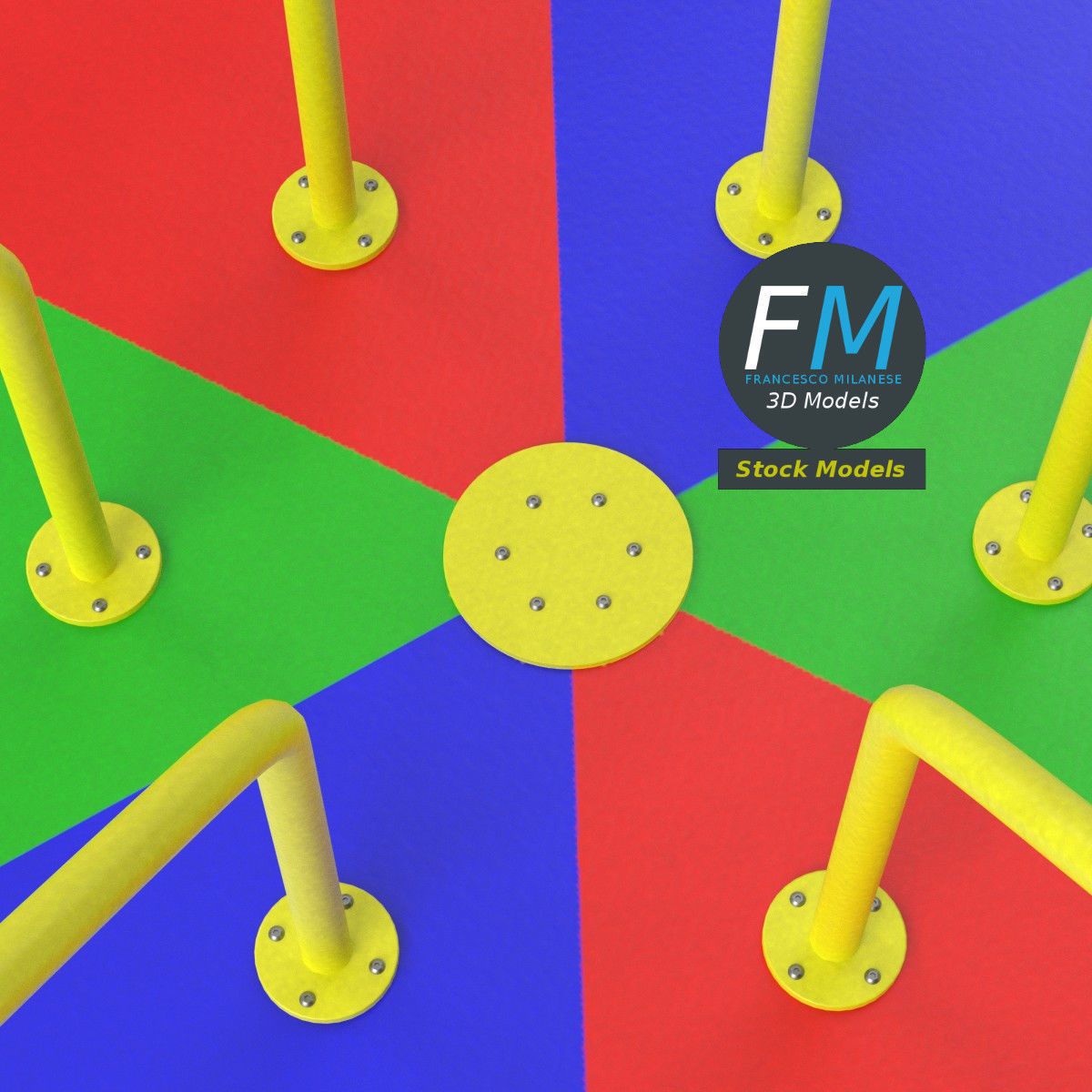 Playground merry-go-round 2 3D model_5