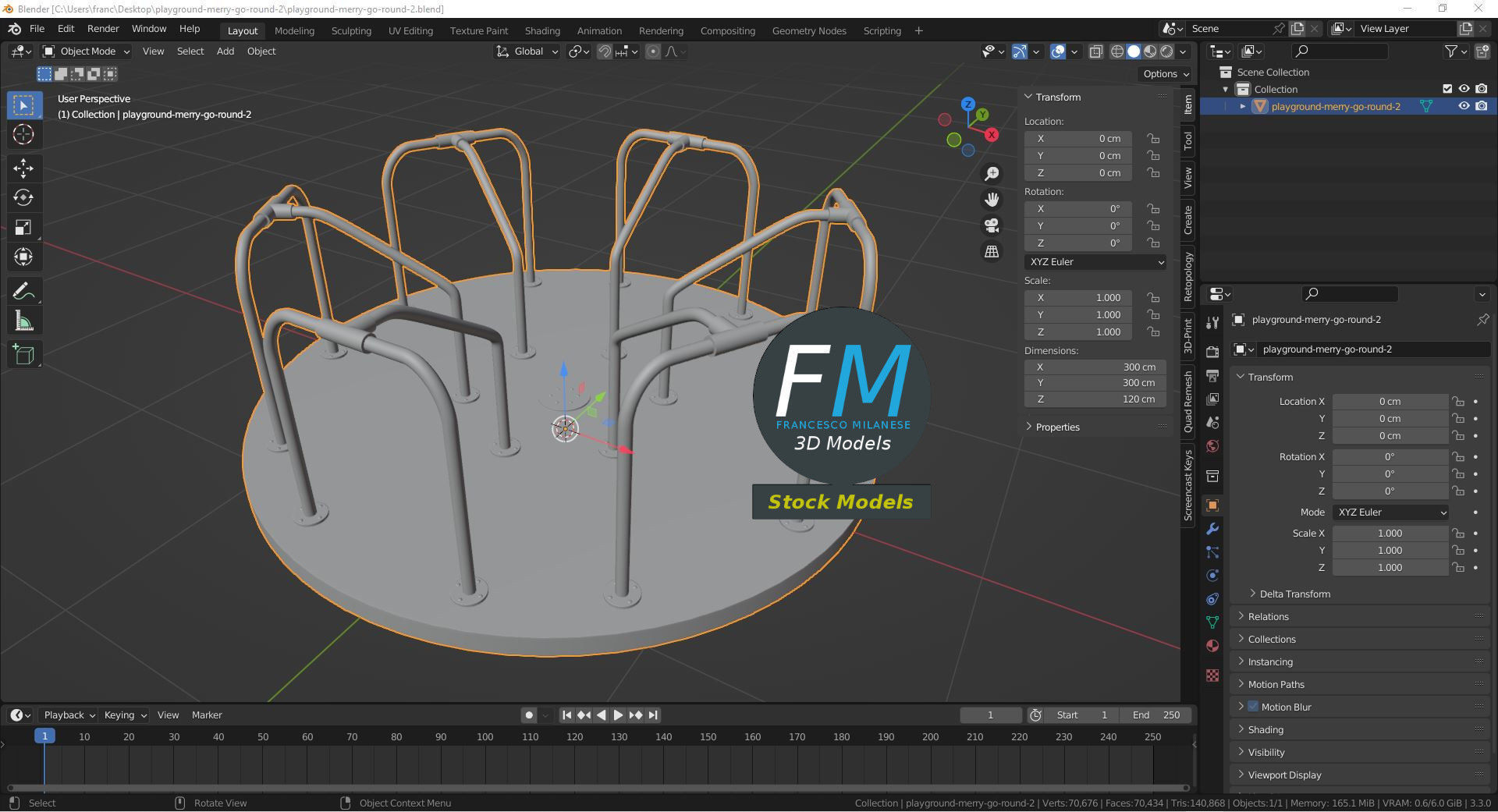 Playground merry-go-round 2 3D model_9