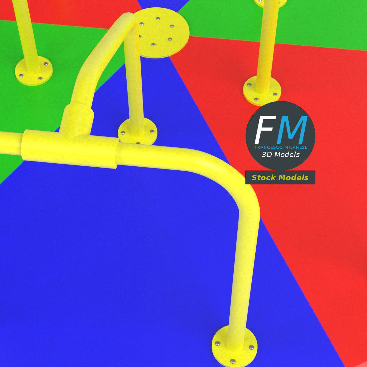 Playground merry-go-round 2 3D model_4