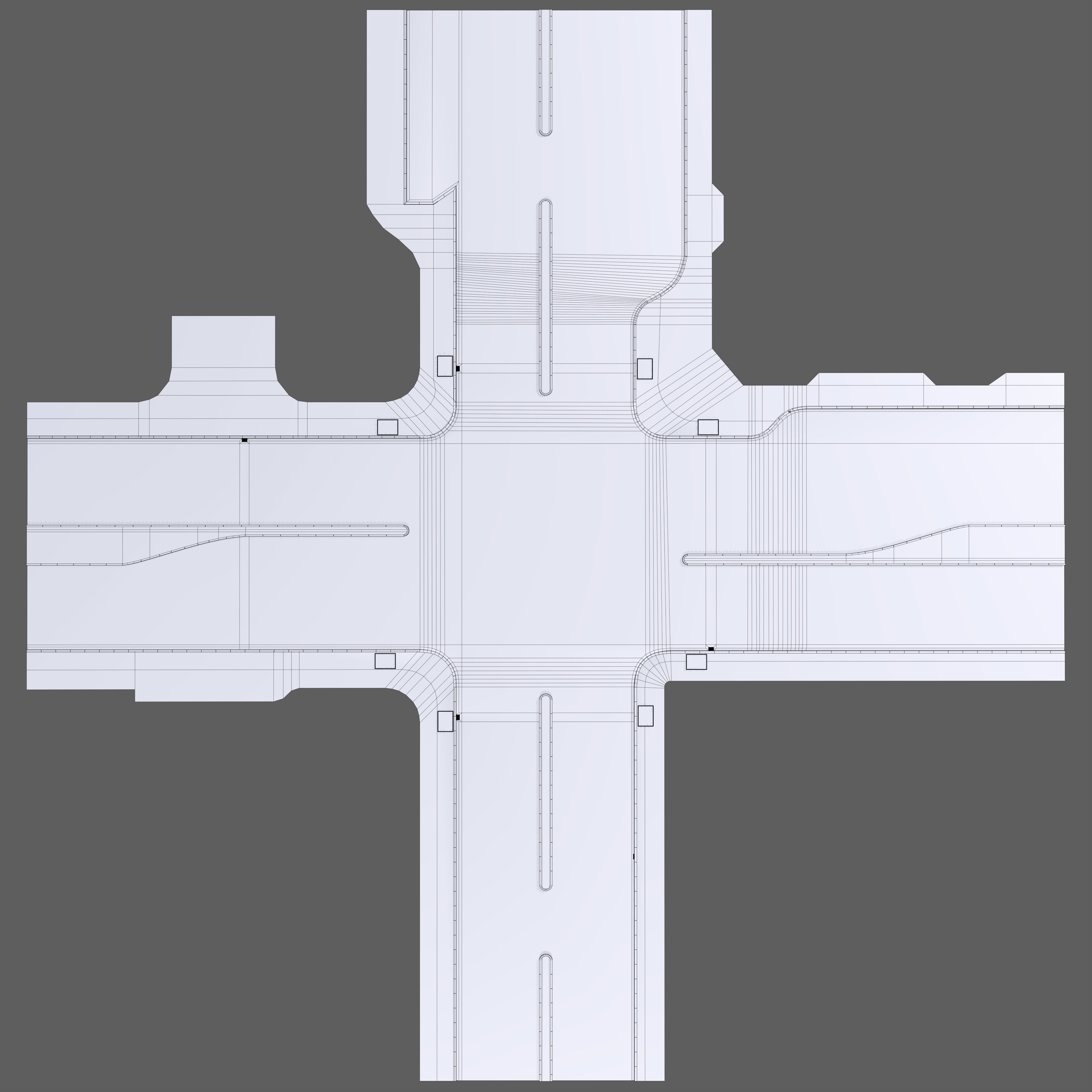 Road 01 Low-poly 3D model_4