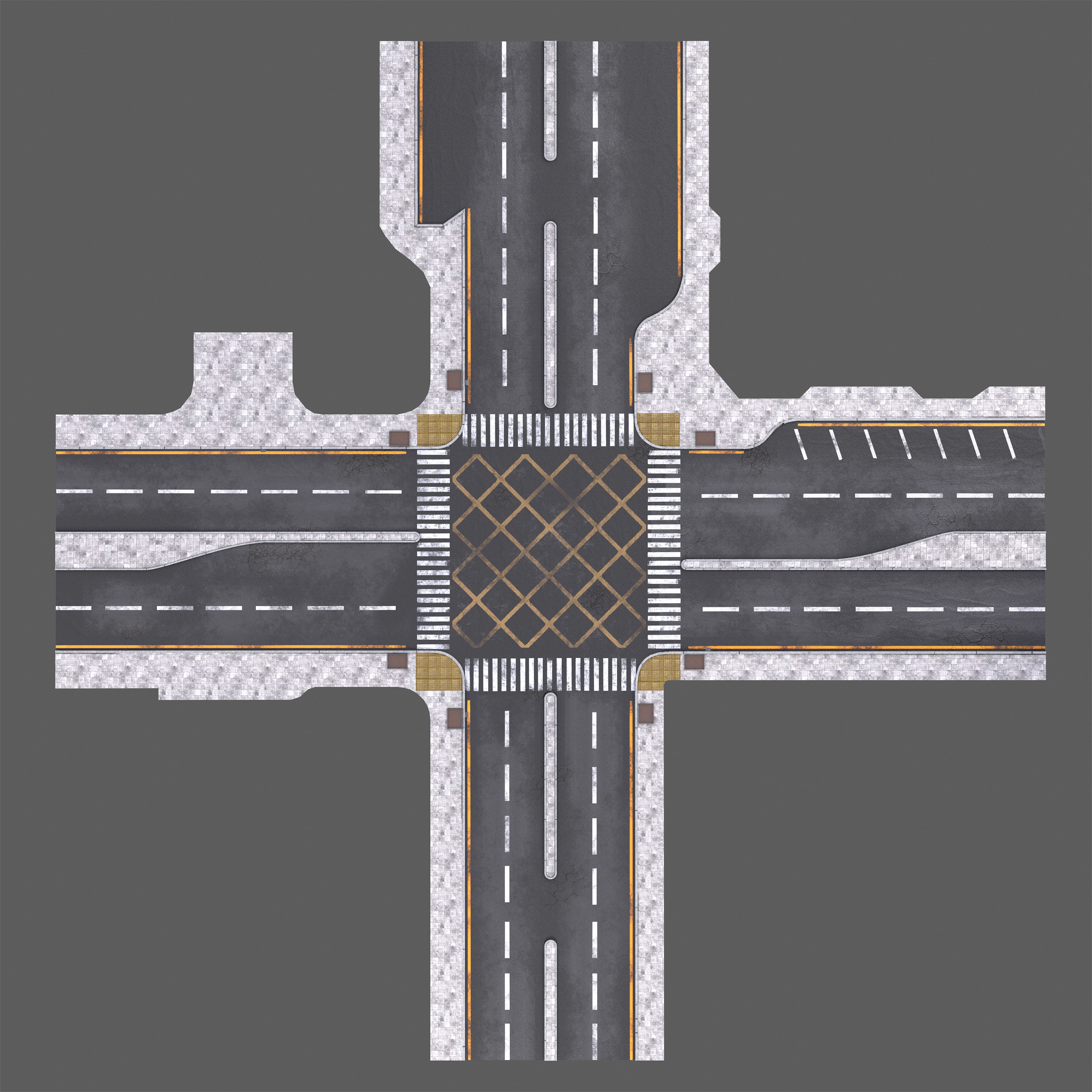Road 01 Low-poly 3D model_1