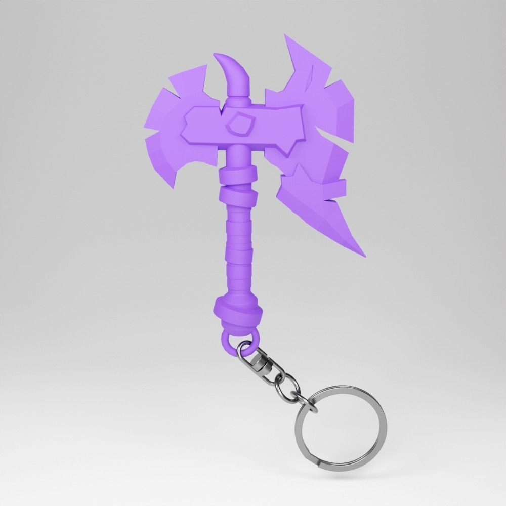 Axe Keychain  3D print model_7