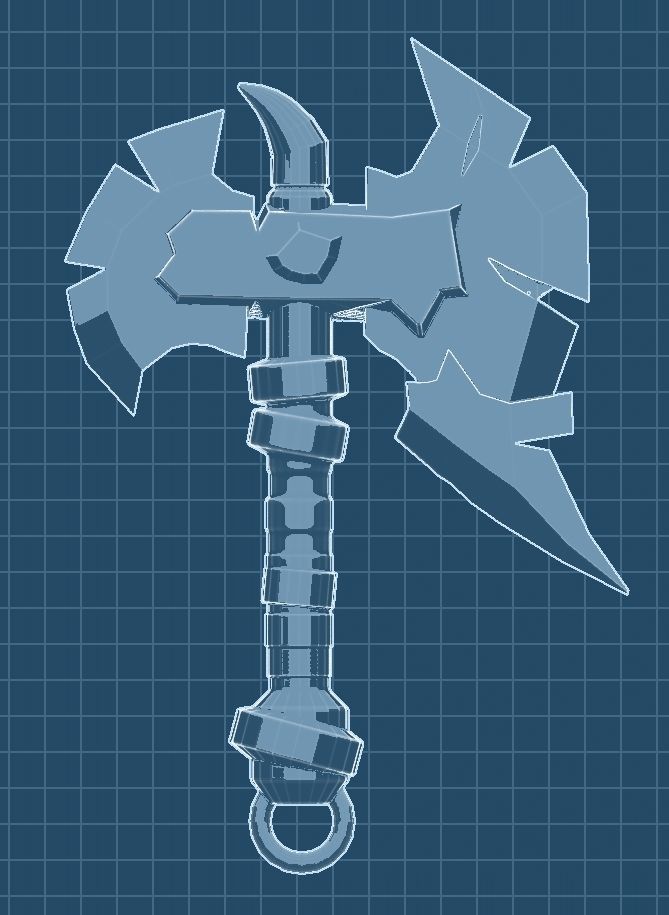 Axe Keychain  3D print model_11