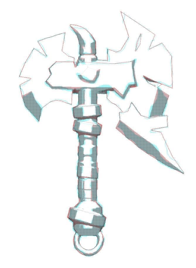 Axe Keychain  3D print model_12