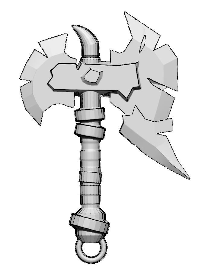 Axe Keychain  3D print model_9