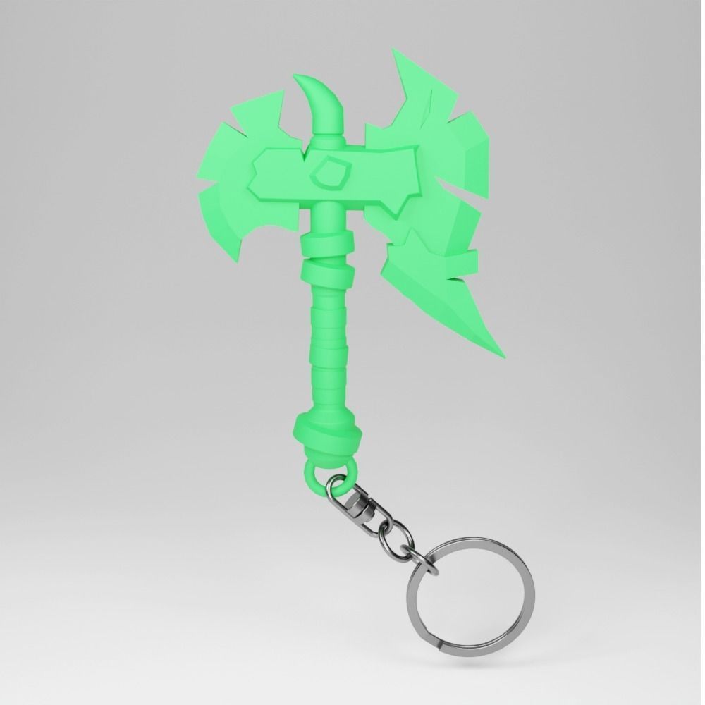 Axe Keychain  3D print model_3