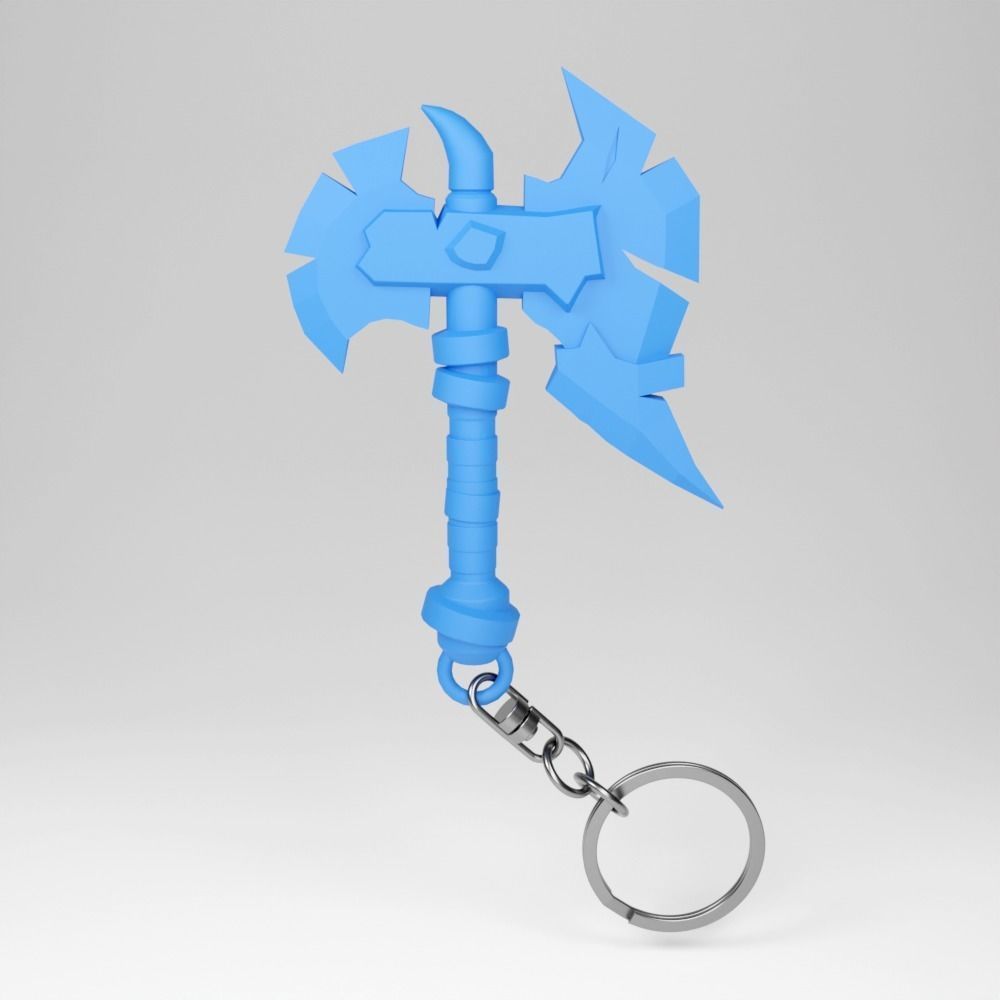 Axe Keychain  3D print model_5