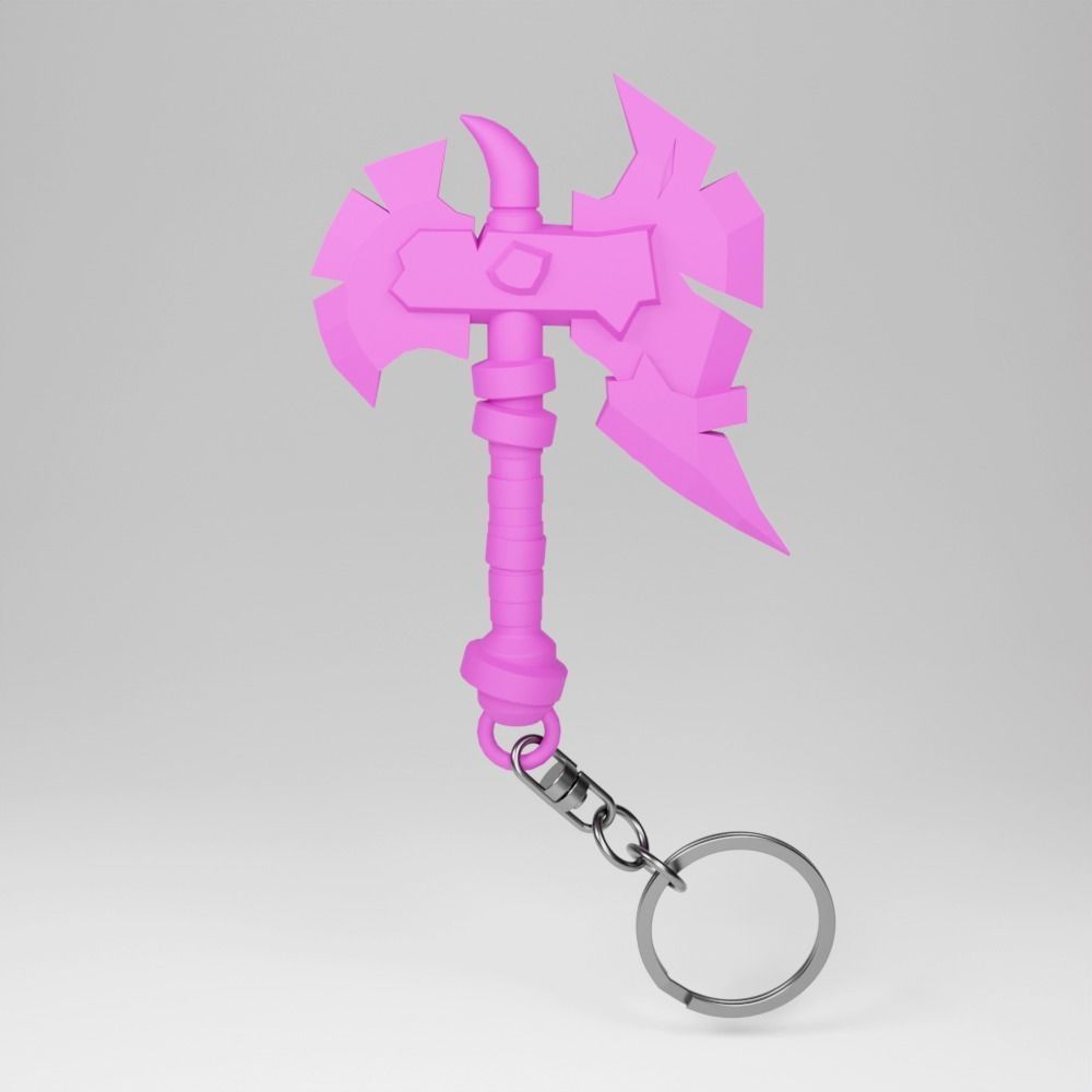 Axe Keychain  3D print model_8