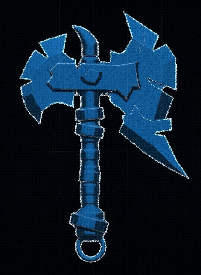 Axe Keychain  3D print model_10