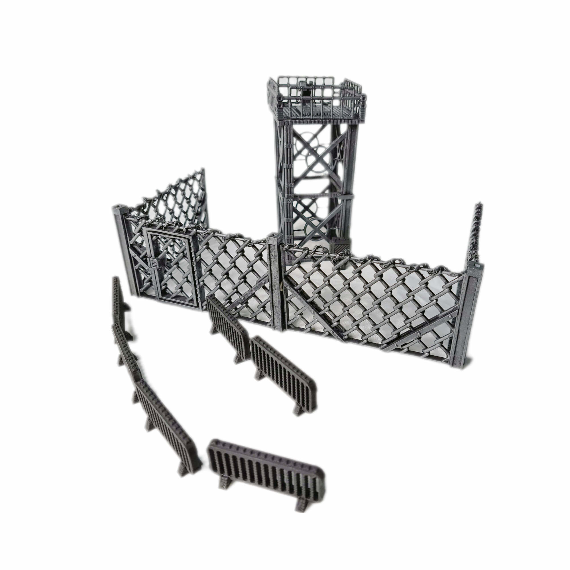 Industrial Chain Link Fences And Watch Towers 3D print model_40