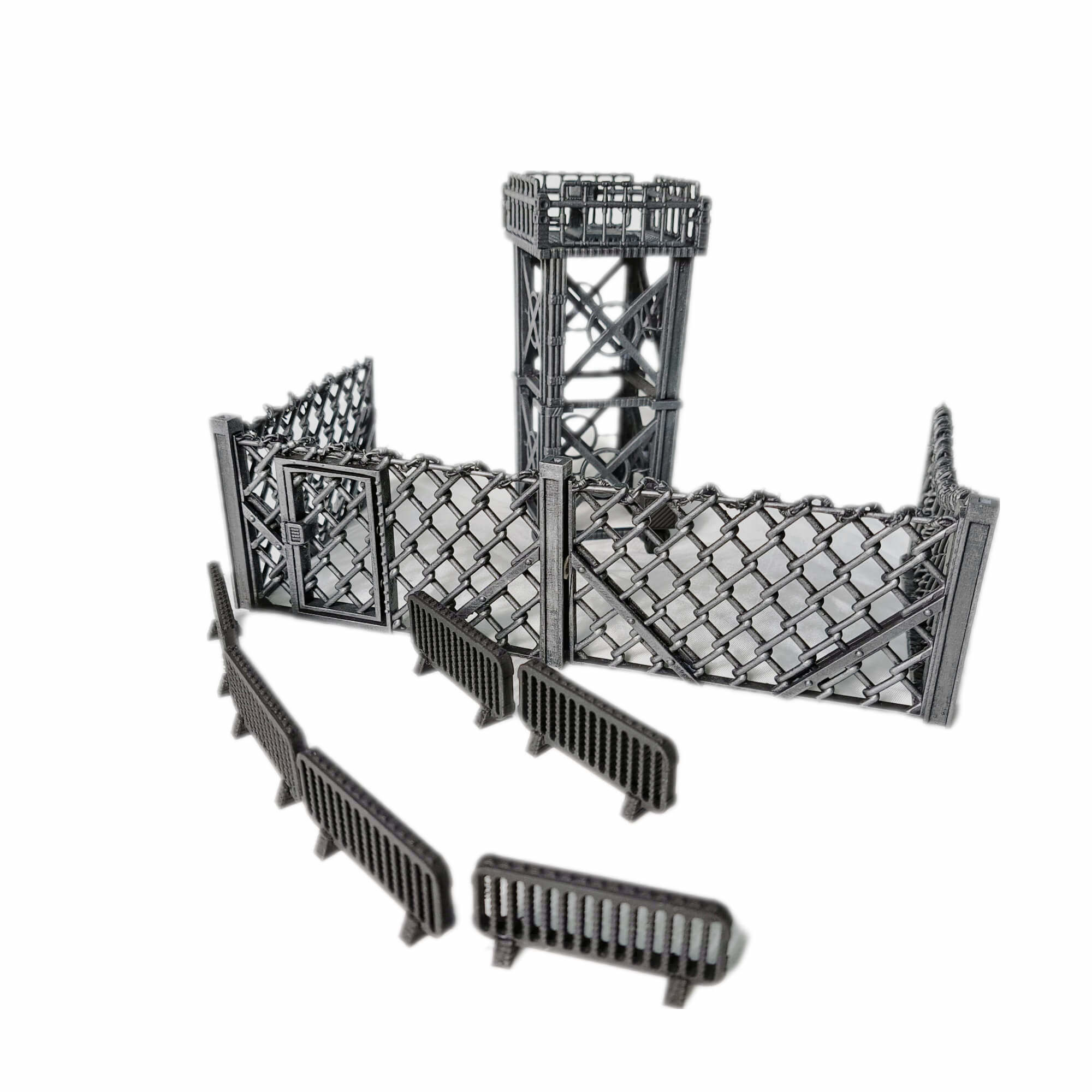 Industrial Chain Link Fences And Watch Towers 3D print model_2