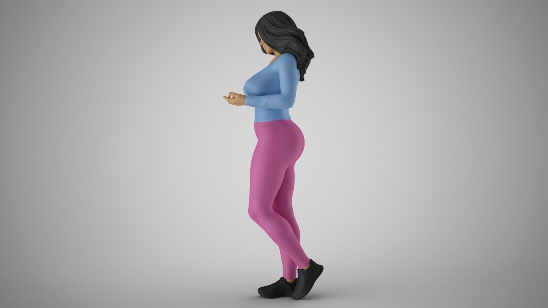 Girl Expressing her Ideas 3D print model_9