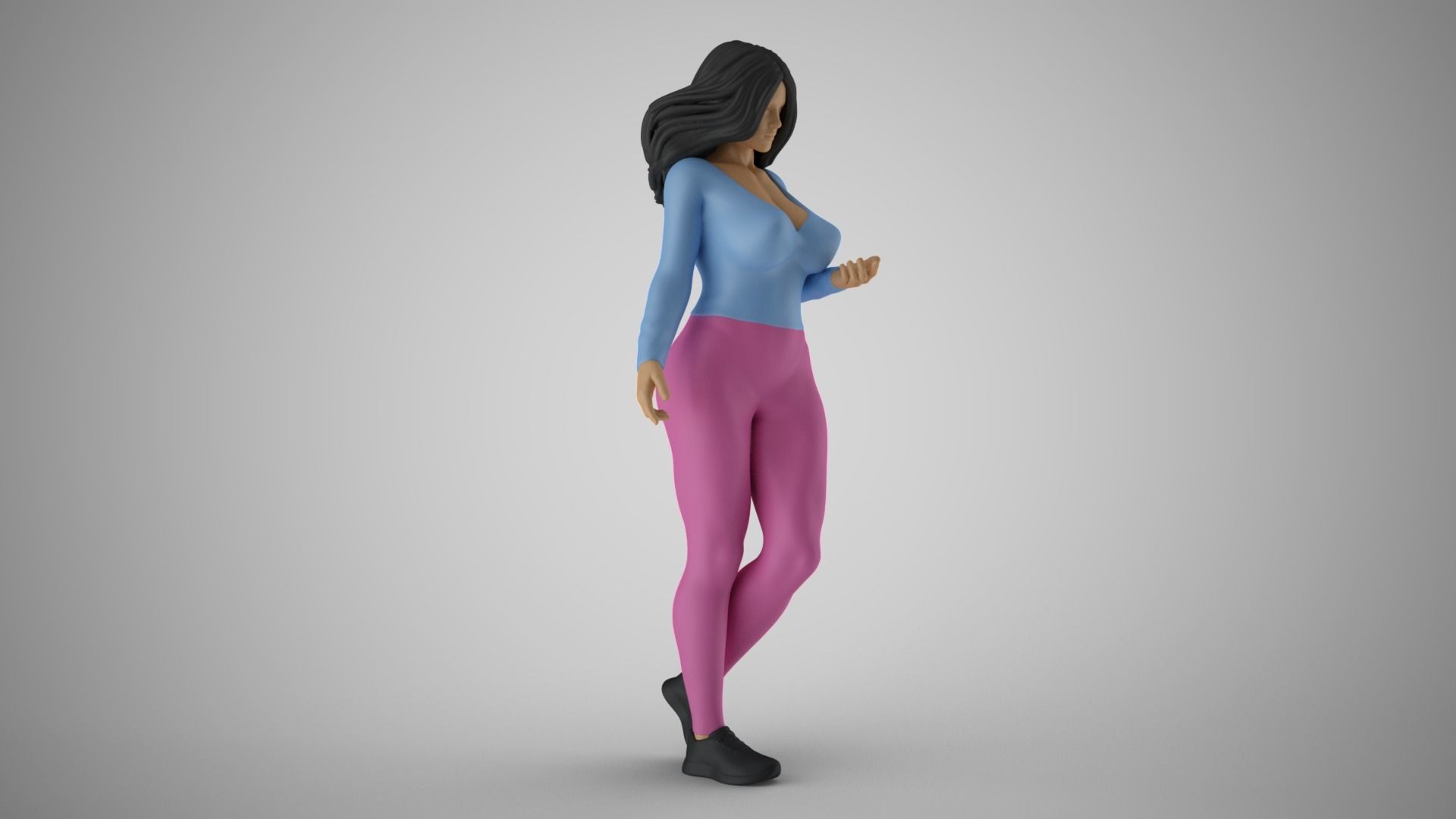 Girl Expressing her Ideas 3D print model_4