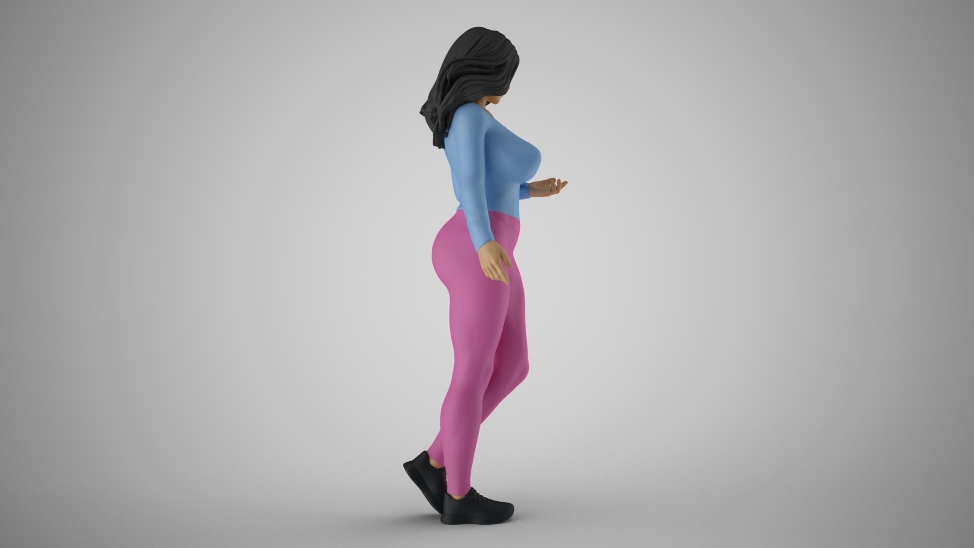 Girl Expressing her Ideas 3D print model_5