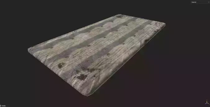 Mattress PBR Game Ready Low-poly 3D model wooden plank