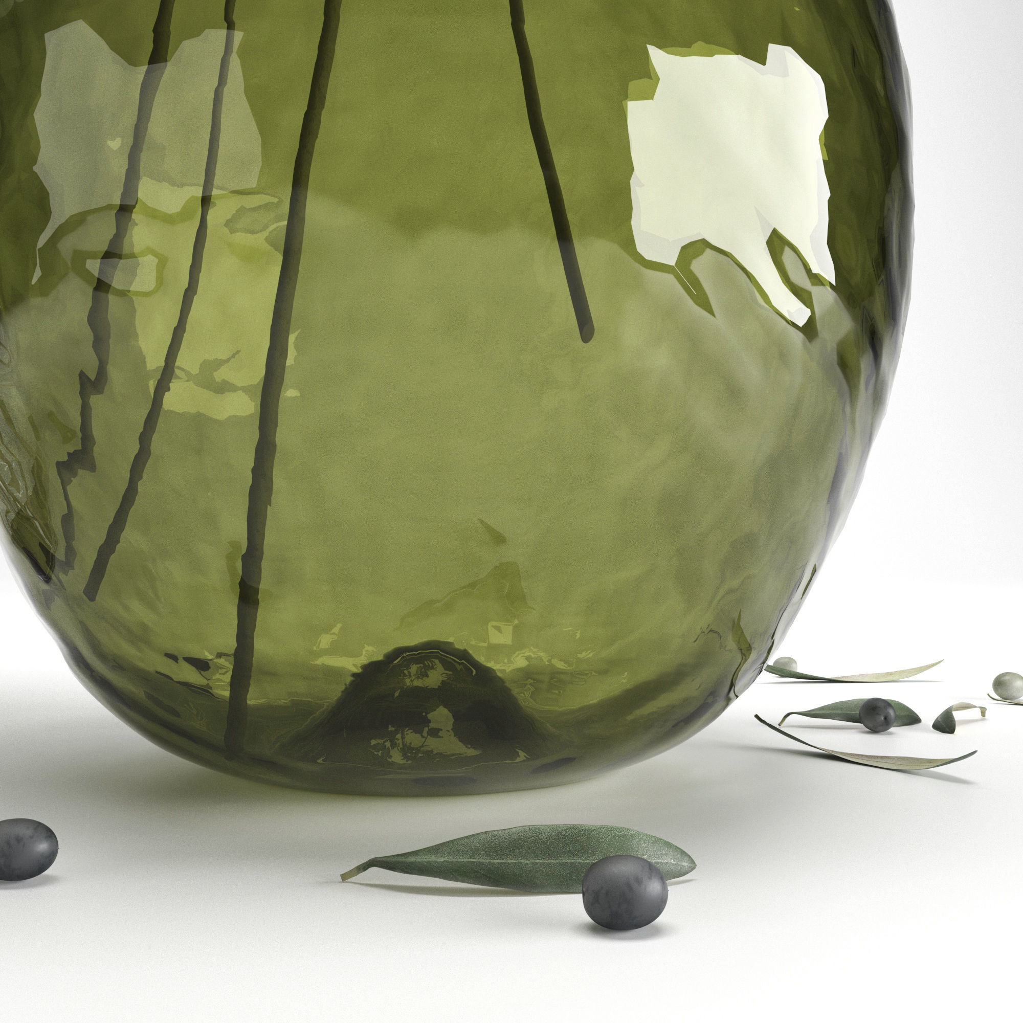 Eucalyptus and Olive branches in vases set1 3D model_3