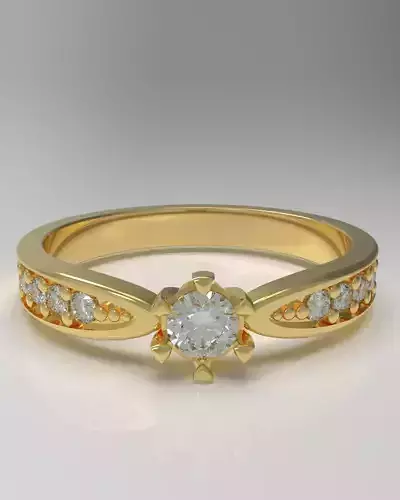 Engagement ring with gems