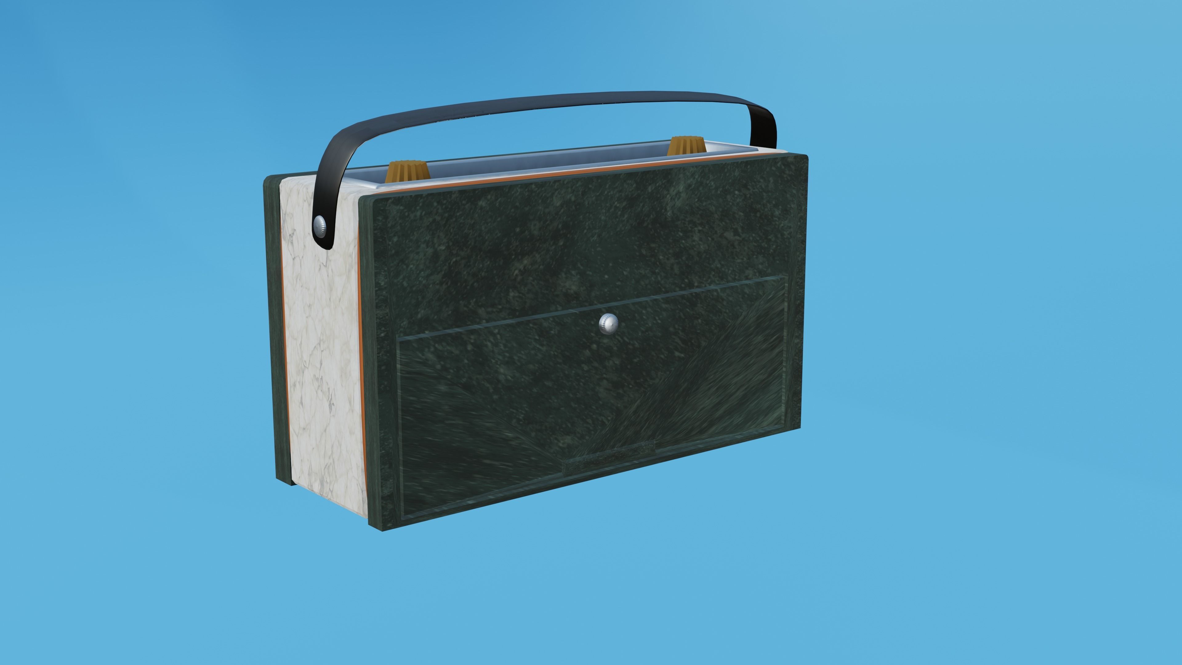 Old Classic Radio Low-poly 3D model Low-poly 3D model_2