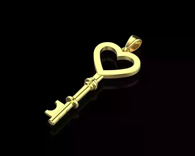 Golden key heart