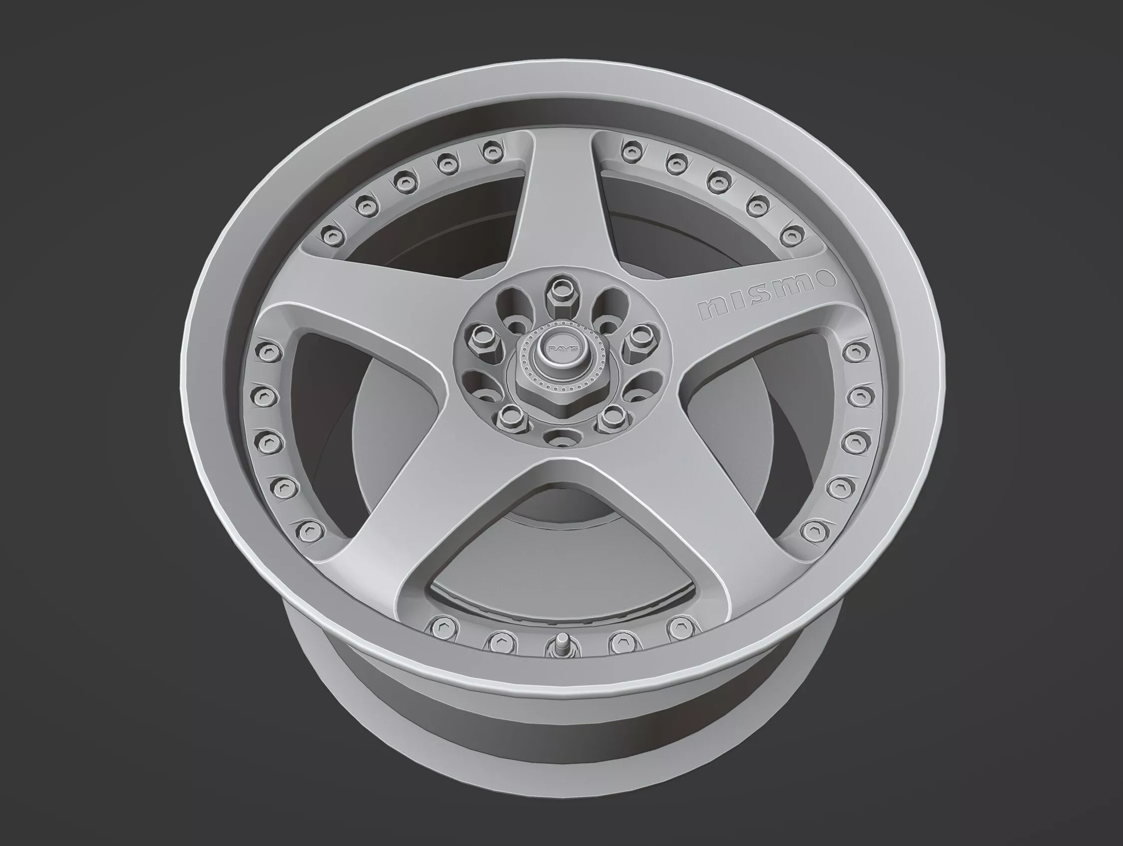 Rays Nismo LMGT3 - 2 Piece Wheels - Game Ready Low-poly 3D model