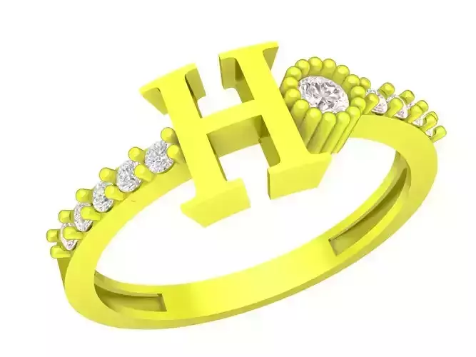 H letter diamond women ring 4369