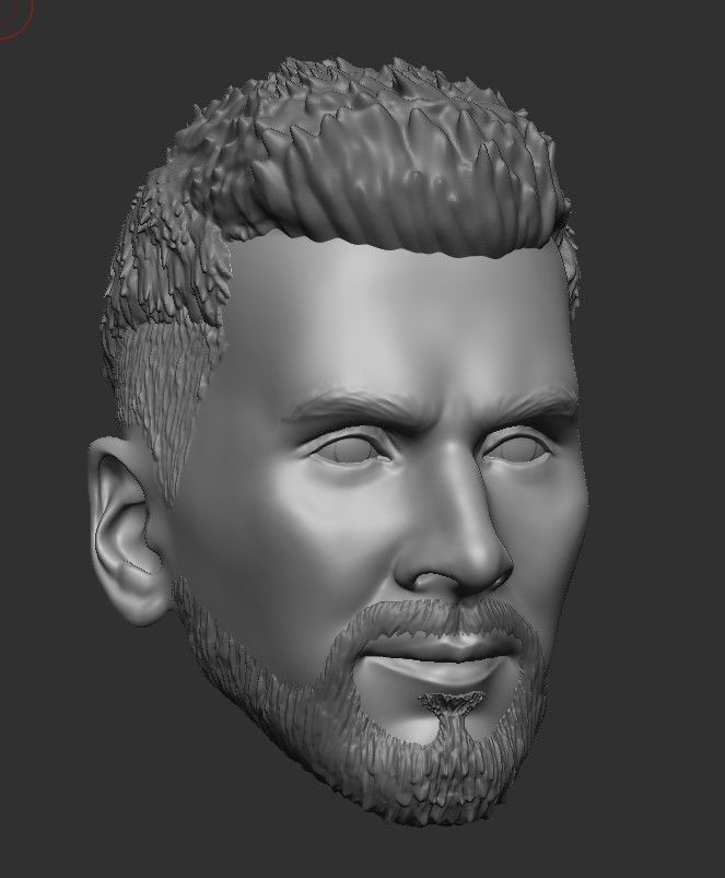 LIONEL MESSI LEGENDARY HEAD WITH HAIR AND BEARD FOR PRINT 3D print model_2