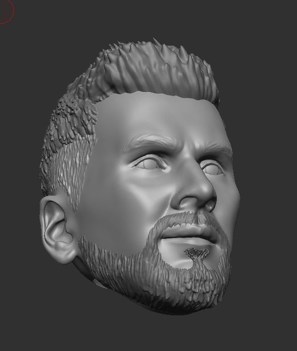 LIONEL MESSI LEGENDARY HEAD WITH HAIR AND BEARD FOR PRINT 3D print model_9