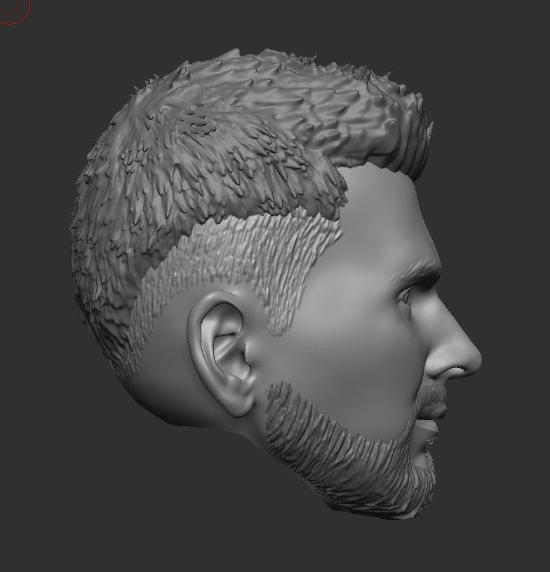 LIONEL MESSI LEGENDARY HEAD WITH HAIR AND BEARD FOR PRINT 3D print model_5