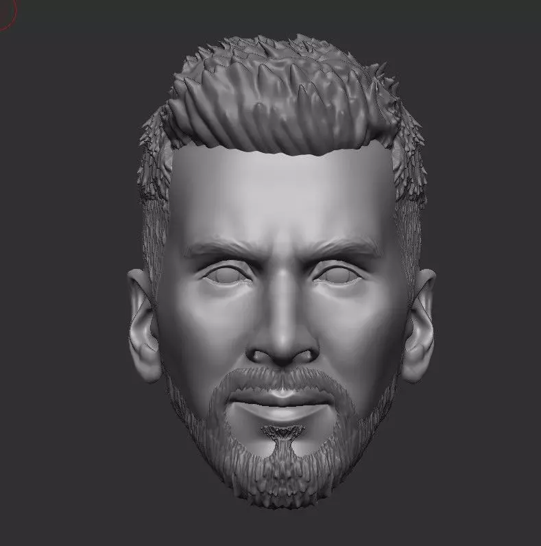 LIONEL MESSI LEGENDARY HEAD WITH HAIR AND BEARD FOR PRINT 3D print model_0