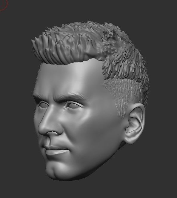 LIONEL MESSI LEGENDARY HEAD WITH HAIR AND BEARD FOR PRINT 3D print model_12