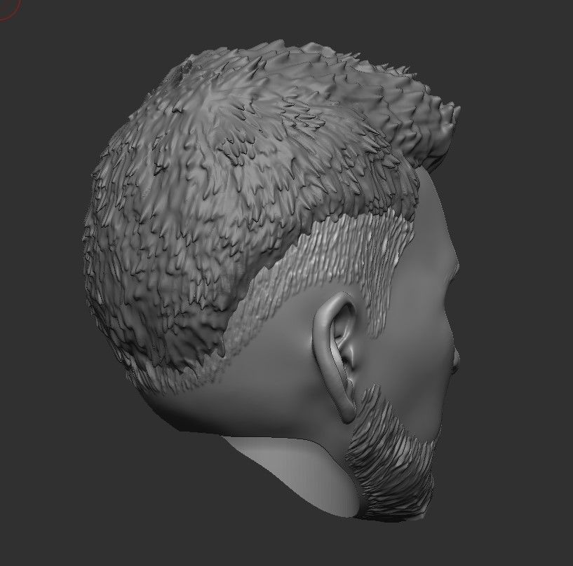 LIONEL MESSI LEGENDARY HEAD WITH HAIR AND BEARD FOR PRINT 3D print model_6