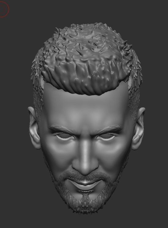 LIONEL MESSI LEGENDARY HEAD WITH HAIR AND BEARD FOR PRINT 3D print model_10