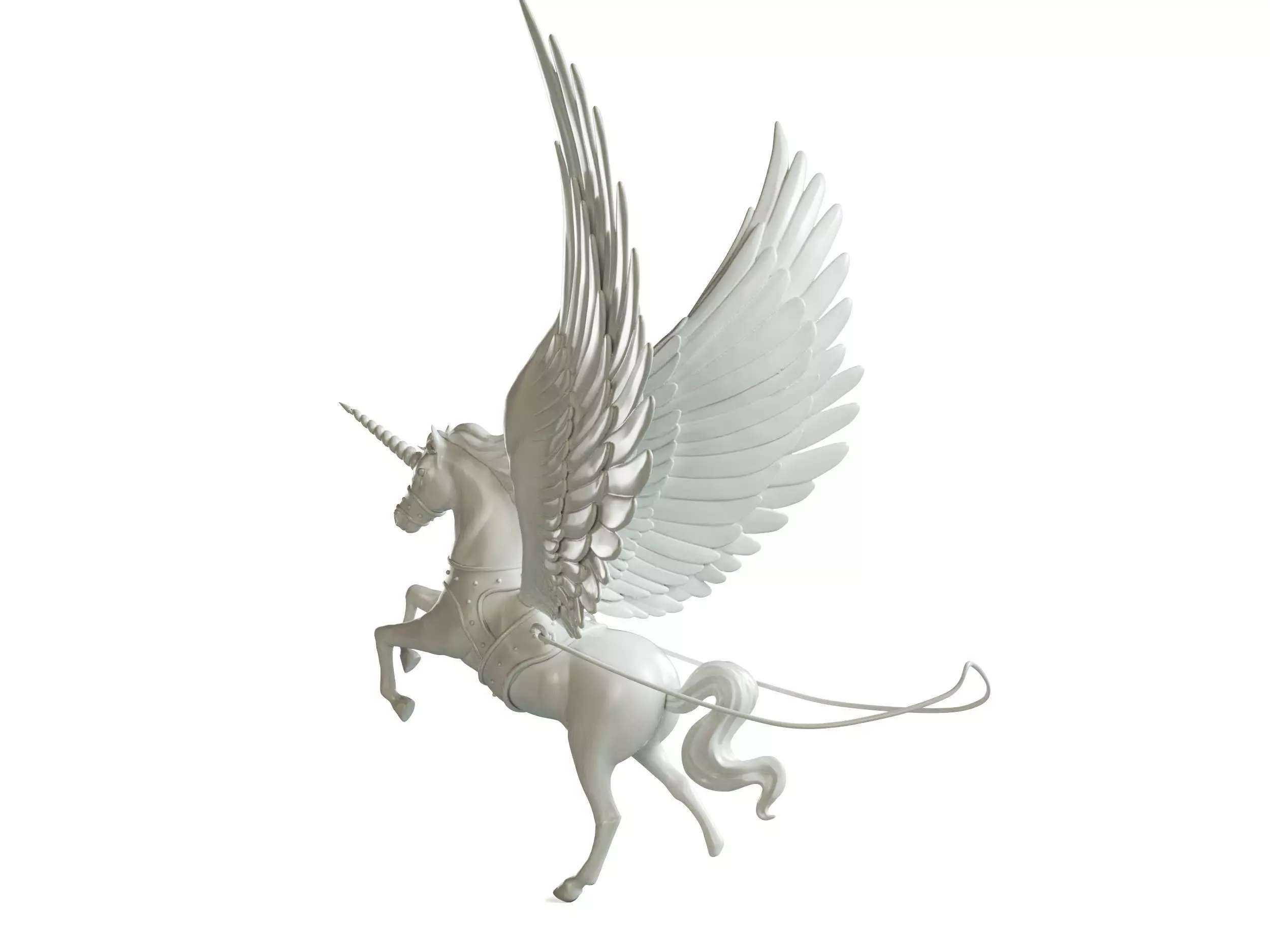 statue of unicorn with wings 3D print model_0