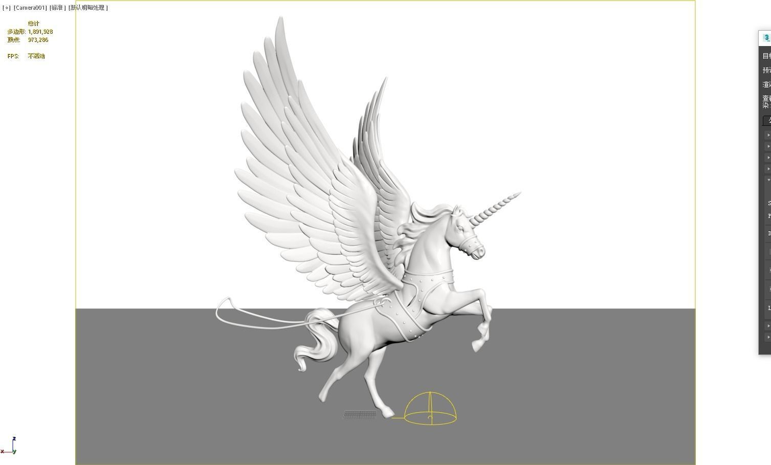 statue of unicorn with wings 3D print model_8