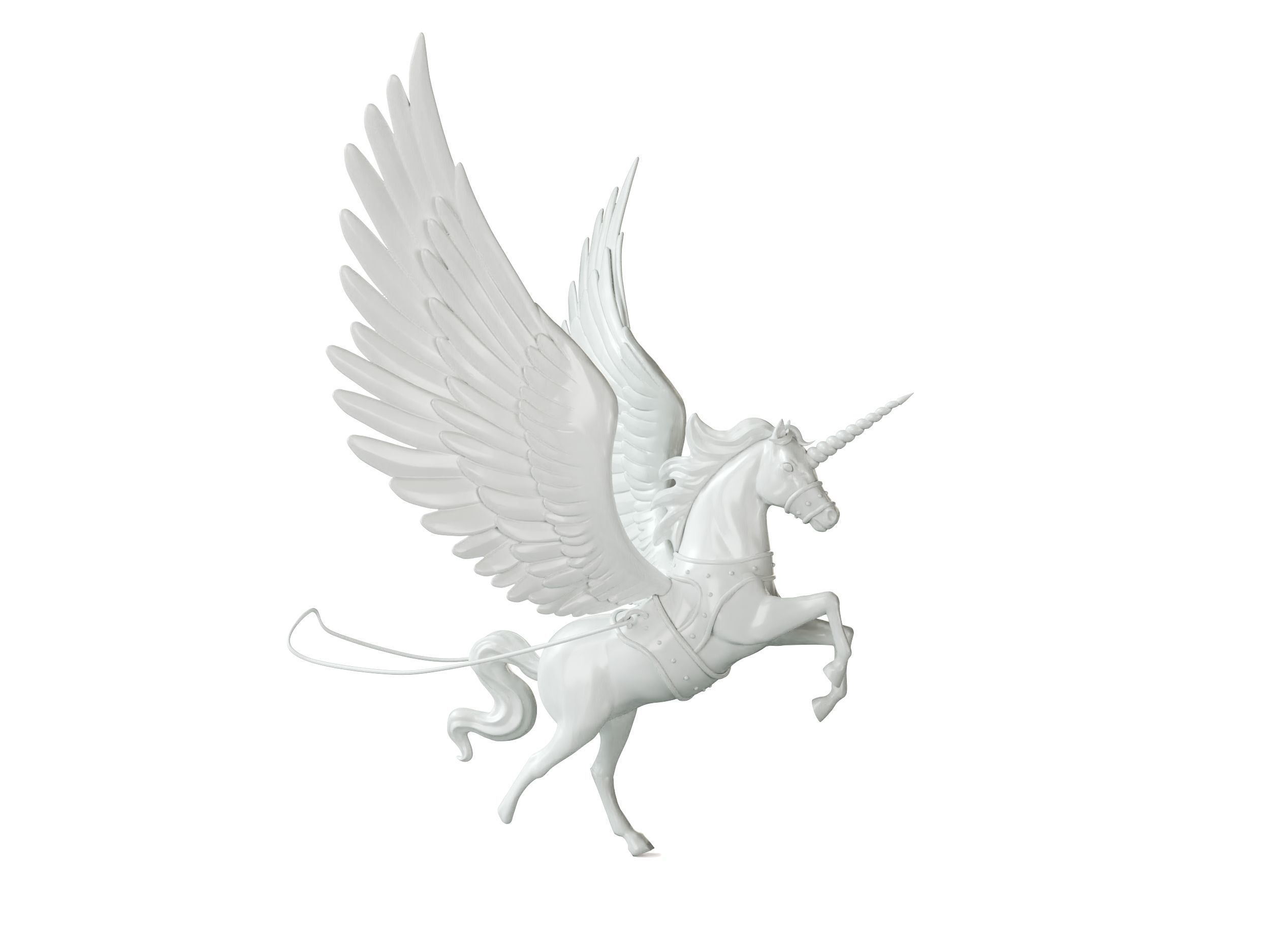 statue of unicorn with wings 3D print model_2