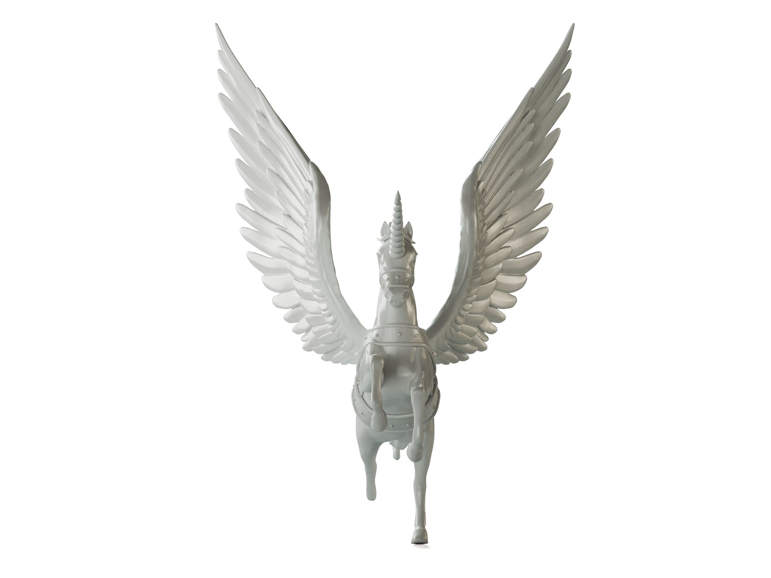 statue of unicorn with wings 3D print model_4