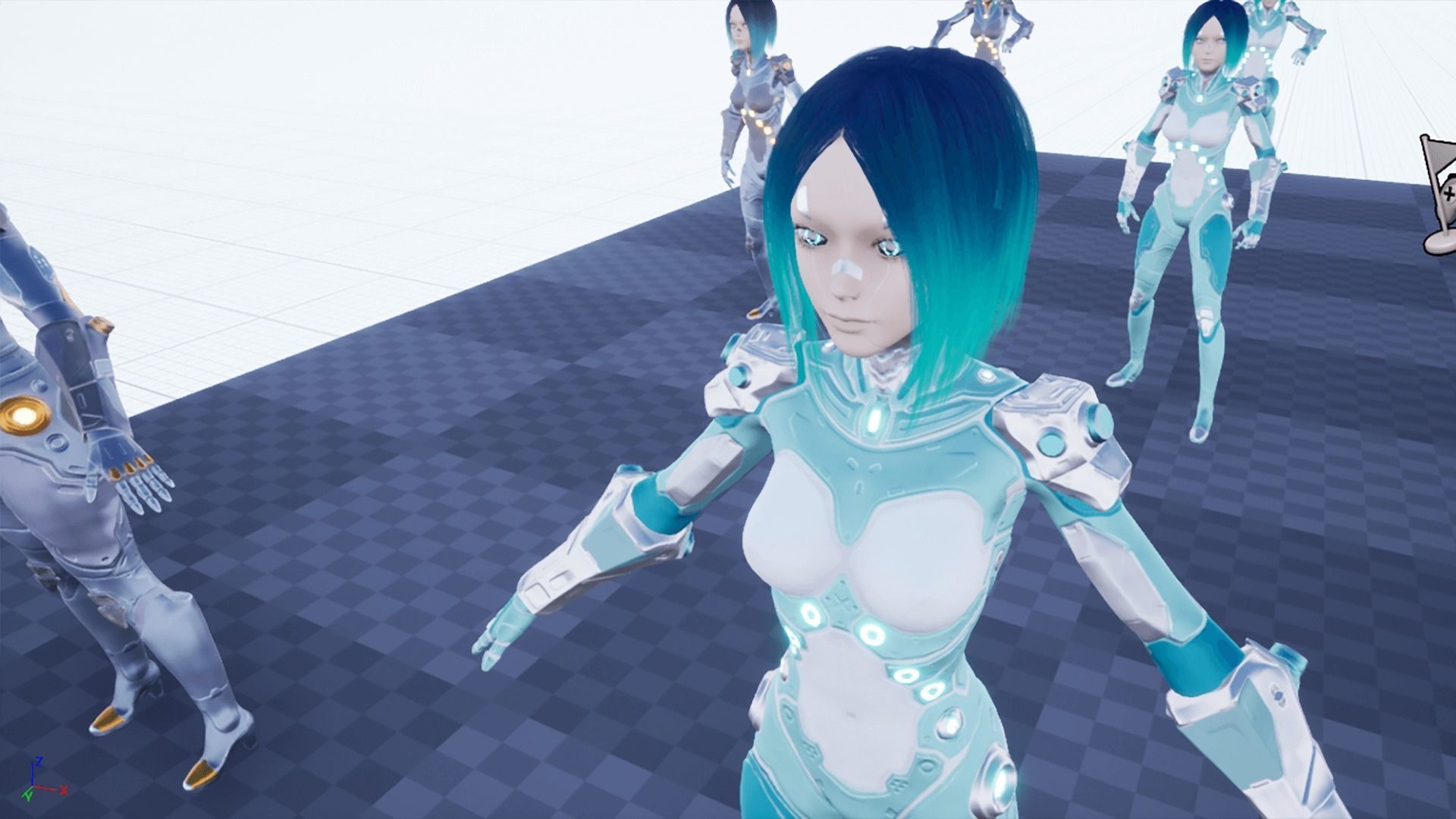 Sci-Fi Girl Game Ready Model Low-poly 3D model_16