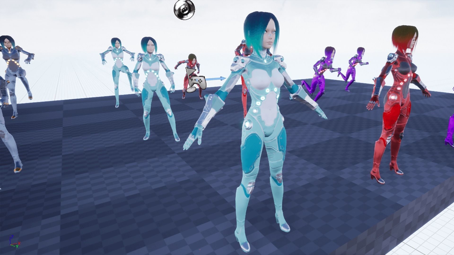 Sci-Fi Girl Game Ready Model Low-poly 3D model_19