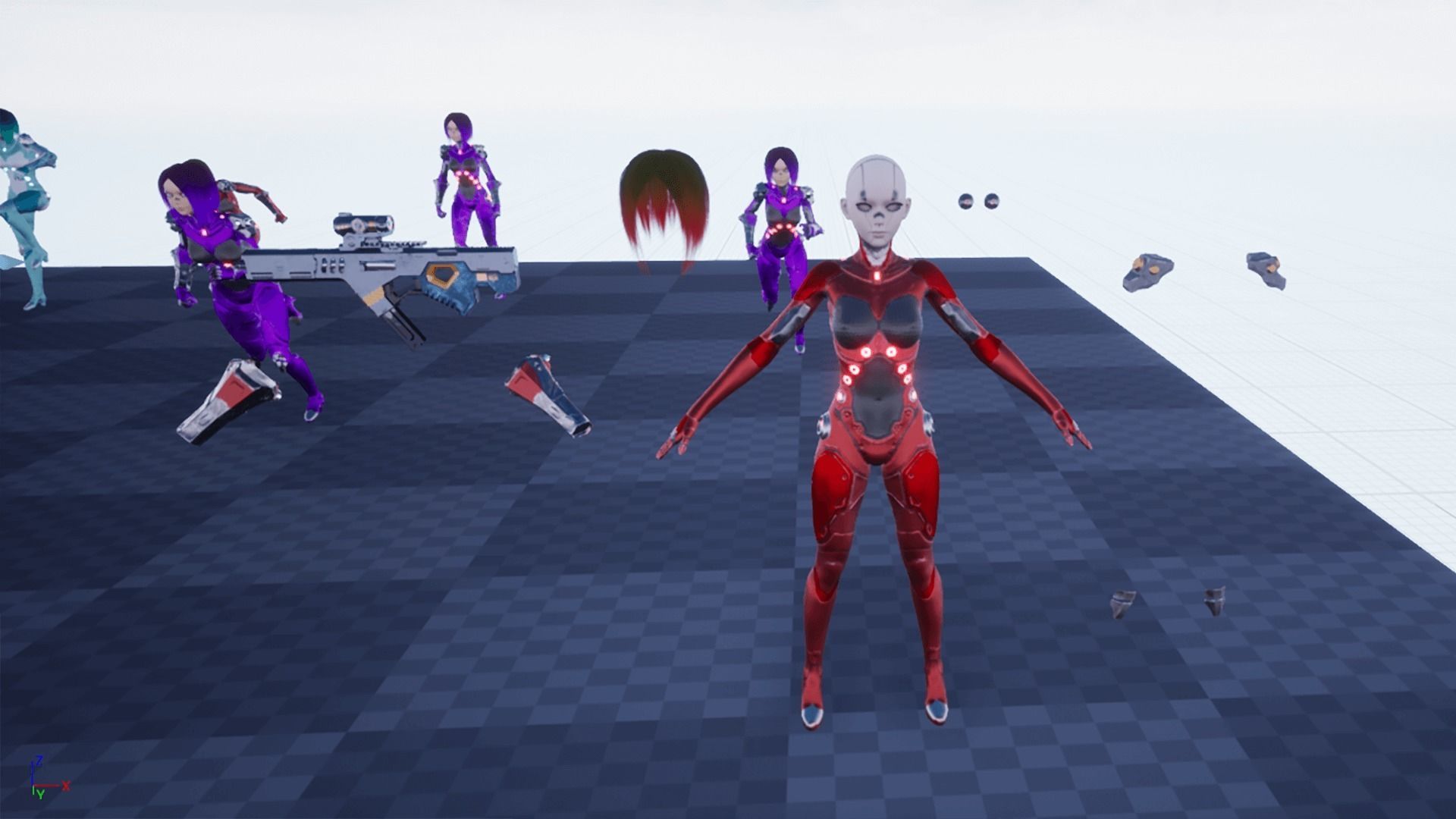 Sci-Fi Girl Game Ready Model Low-poly 3D model_18