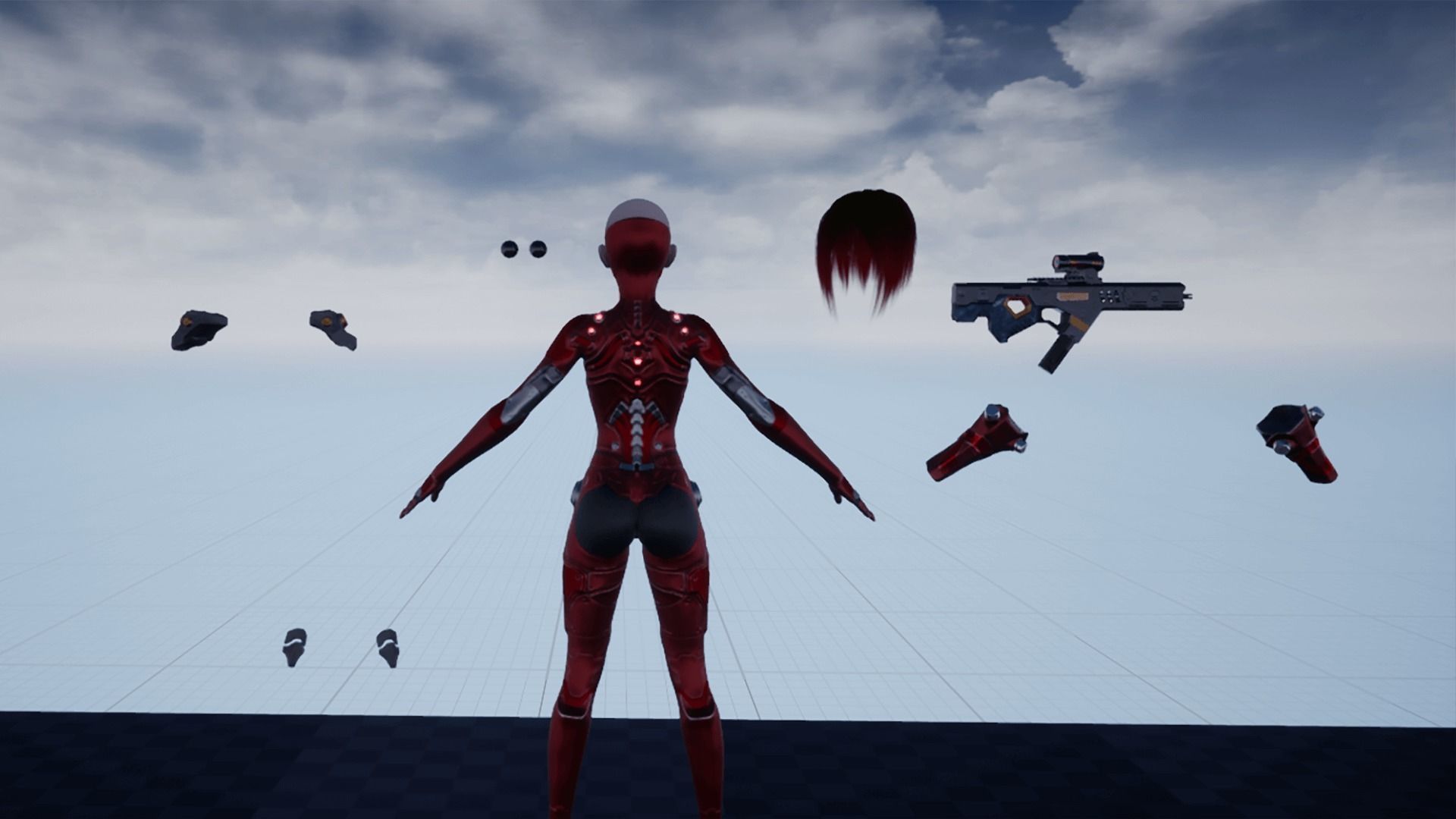 Sci-Fi Girl Game Ready Model Low-poly 3D model_13