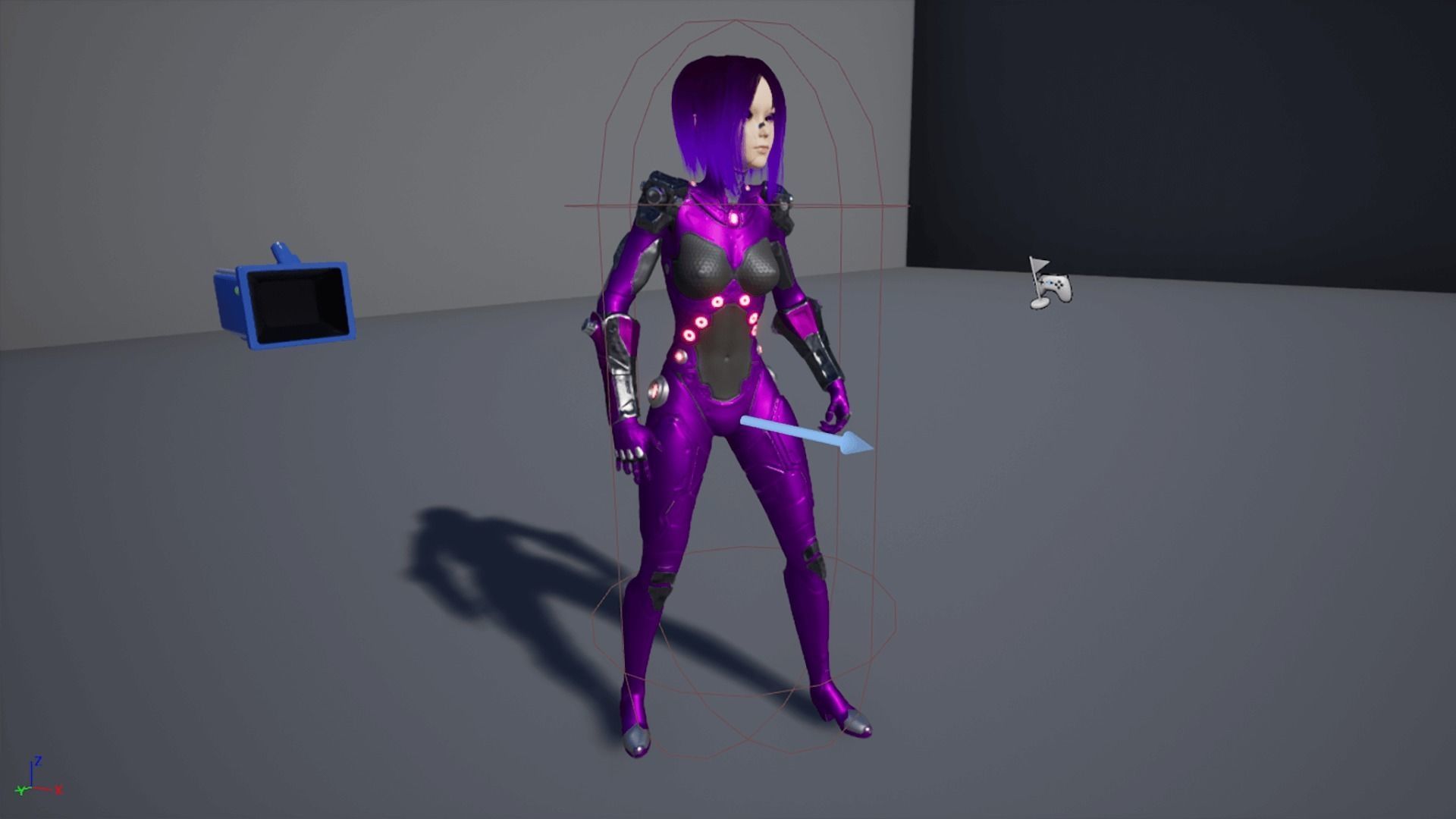Sci-Fi Girl Game Ready Model Low-poly 3D model_15