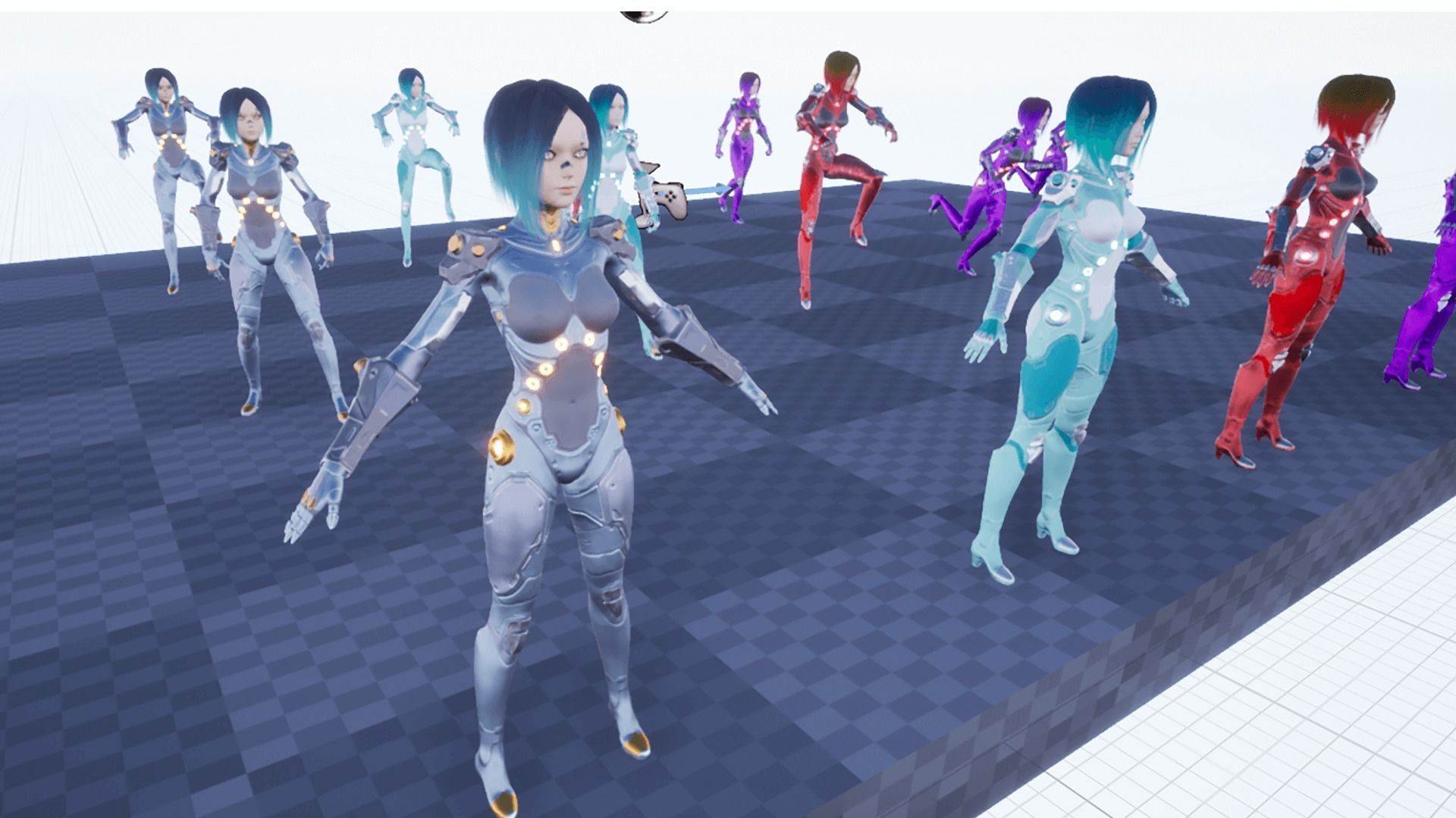 Sci-Fi Girl Game Ready Model Low-poly 3D model_14