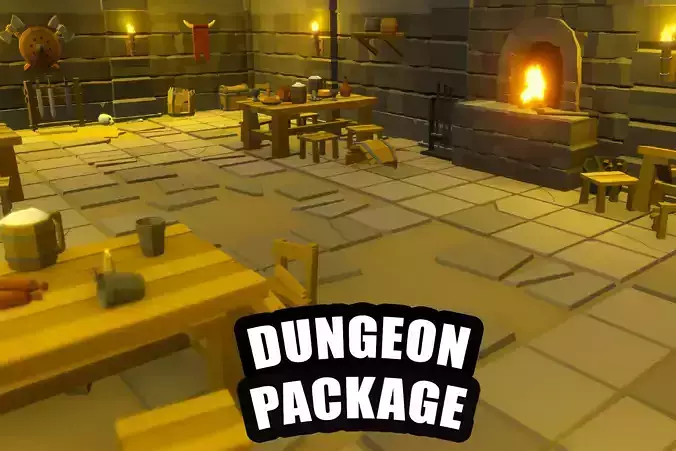 Dungeon Low Poly interior of building
