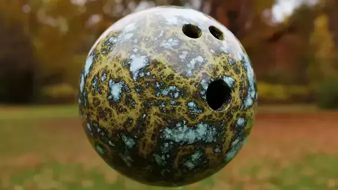 Procedural Bowling Ball - High-Detail Textured 3D Model 3D model
